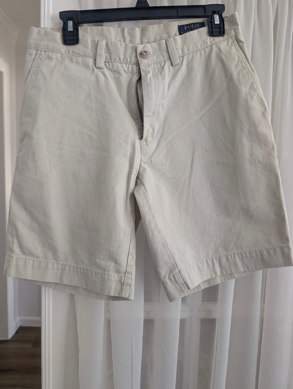 Men's Ralph Lauren Men's Light Khaki Flat-Front Cotton Shorts 9 Inch - Like New